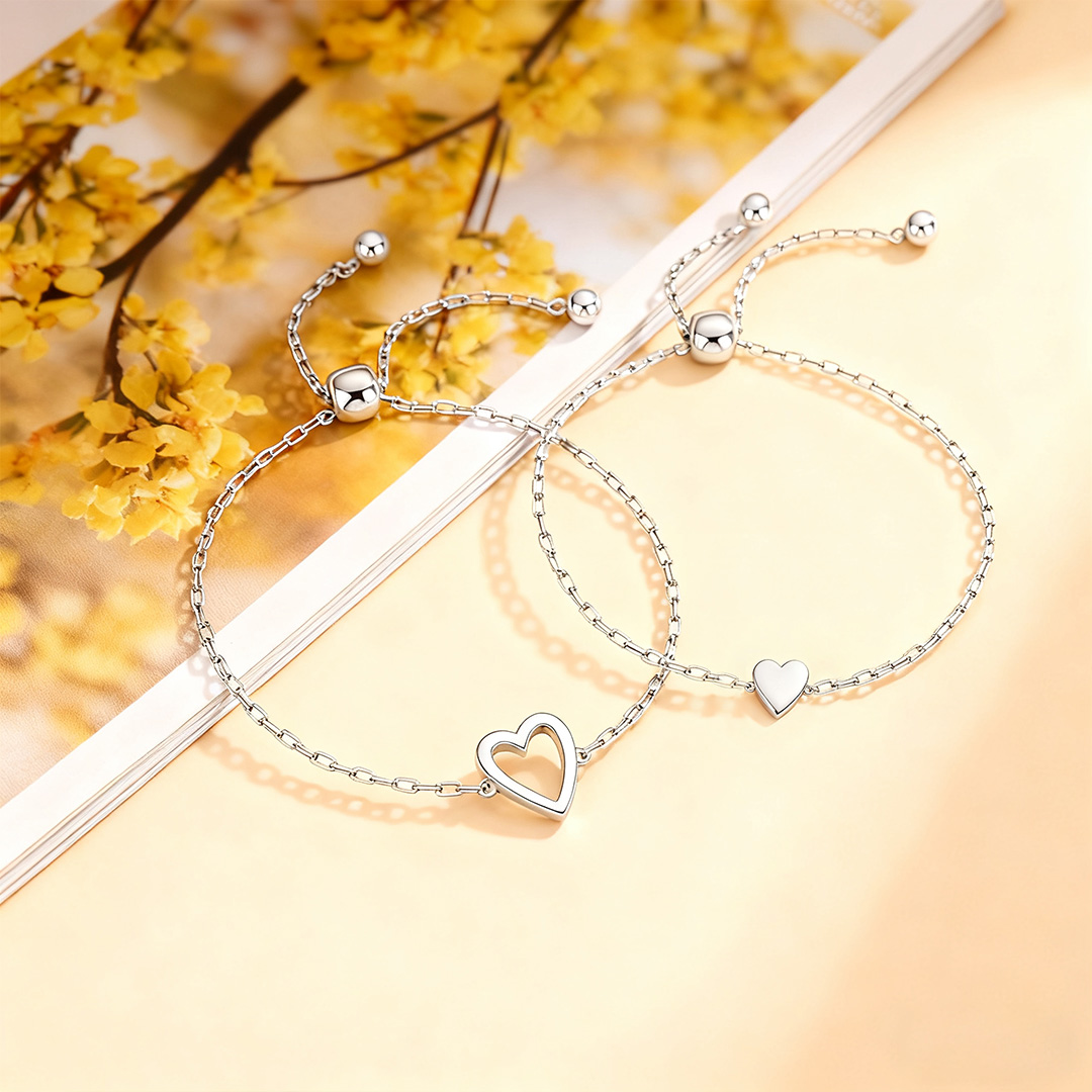 Mother And Daughter Heart Beat Bracelet
