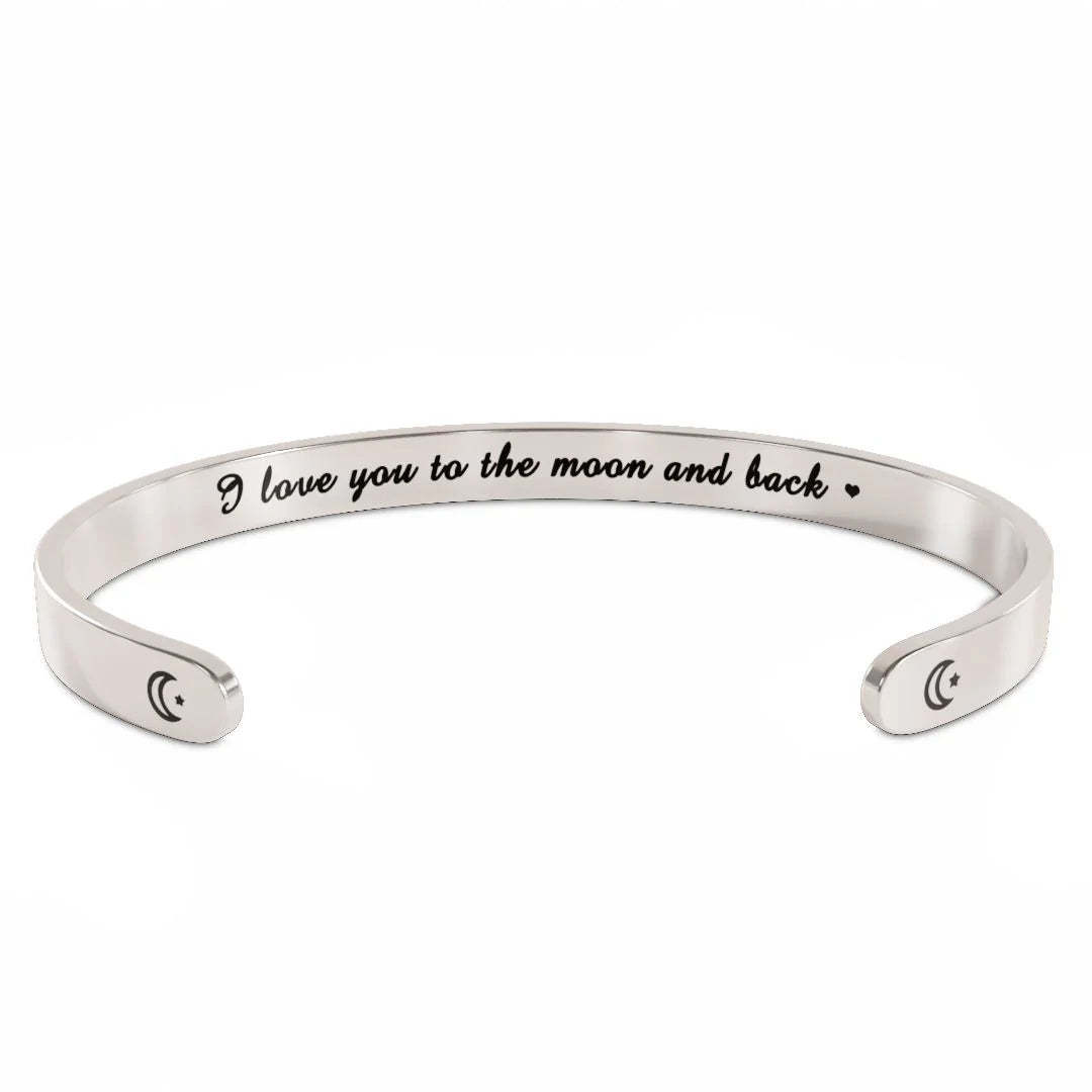 I Love You To The Moon And Back Cuff Bracelet