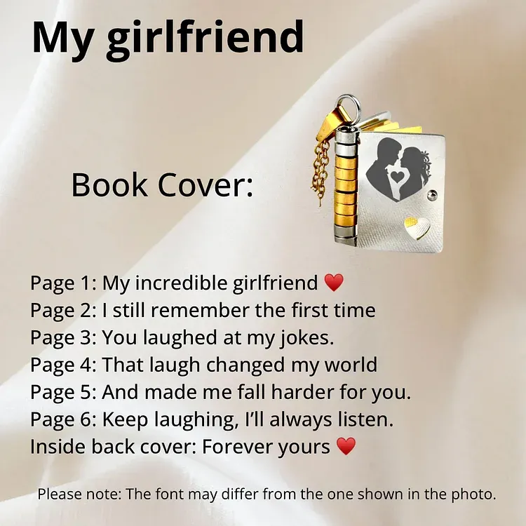 For Love - My Incredible Girlfriend Book Necklace