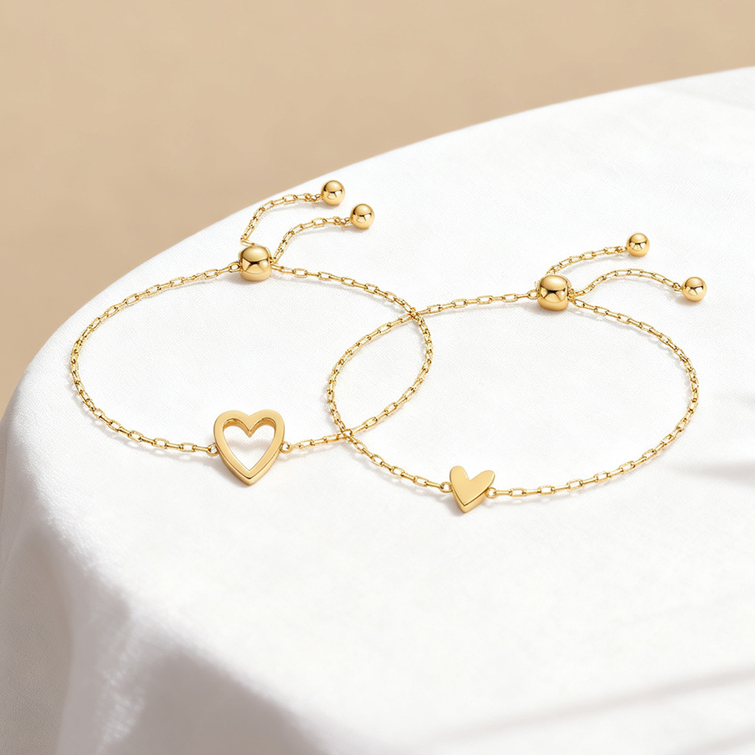 Mother And Daughter Heart Beat Bracelet