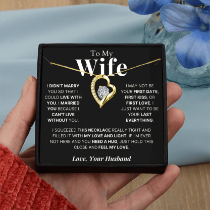 For Wife - Love From Husband Diamond Heart Necklace