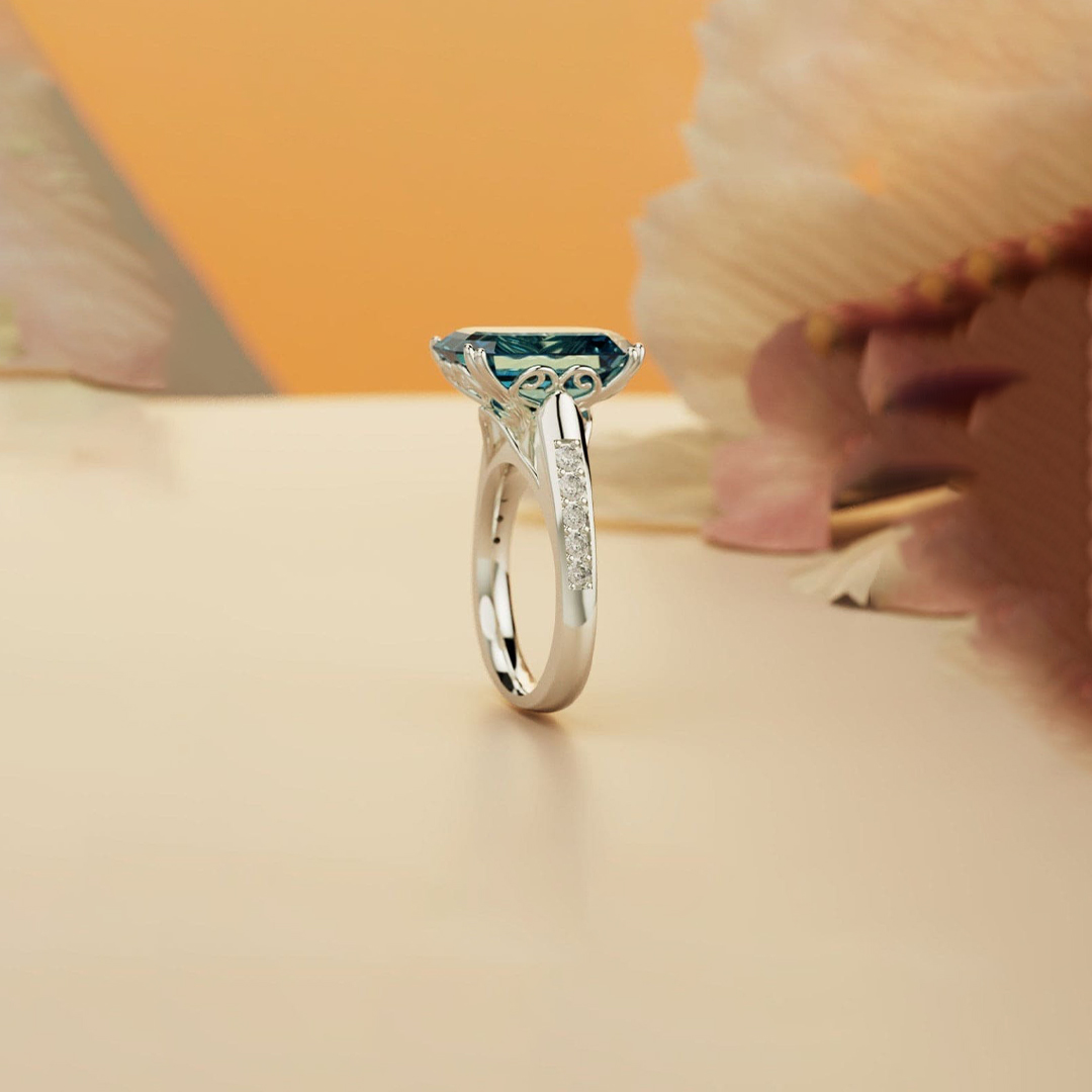 For Memorial - S925 Emerald Cut Diamond Ring