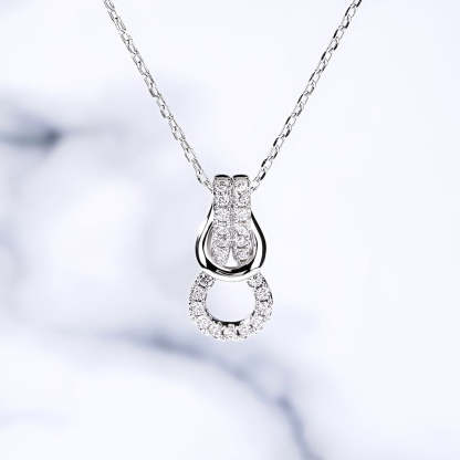 S925 Mother and Daughter Forever Linked Together Infinity Knot Necklace