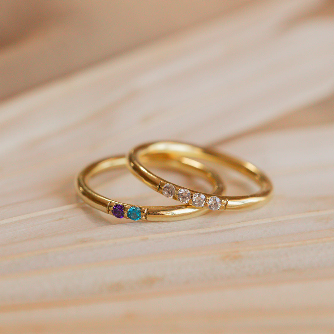 S925 Custom Birthstones Dainty Mini Ring