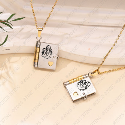 For Daughter - I'll Be Here Always & Forever Book Necklace