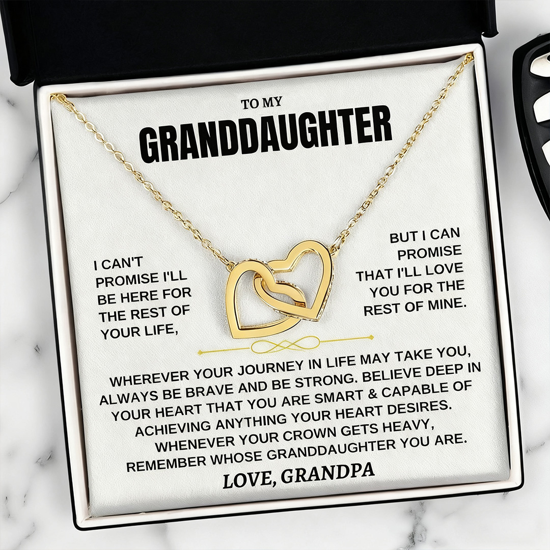 For Granddaughter - Love Made You My Granddaughter Heart-to-Heart Necklace