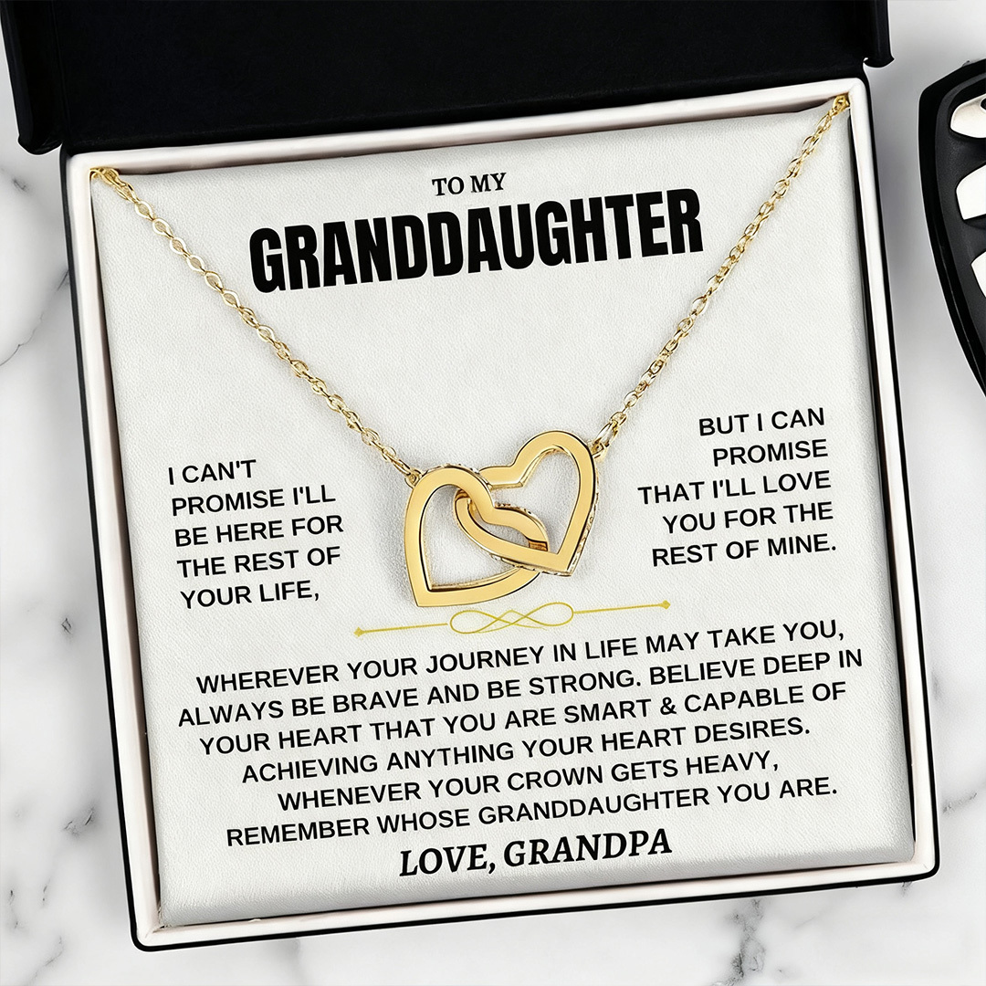 For Granddaughter - Love Made You My Granddaughter Heart-to-Heart Necklace