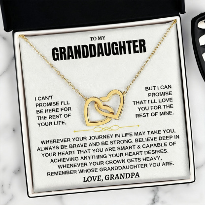 For Granddaughter - Love Made You My Granddaughter Heart-to-Heart Necklace