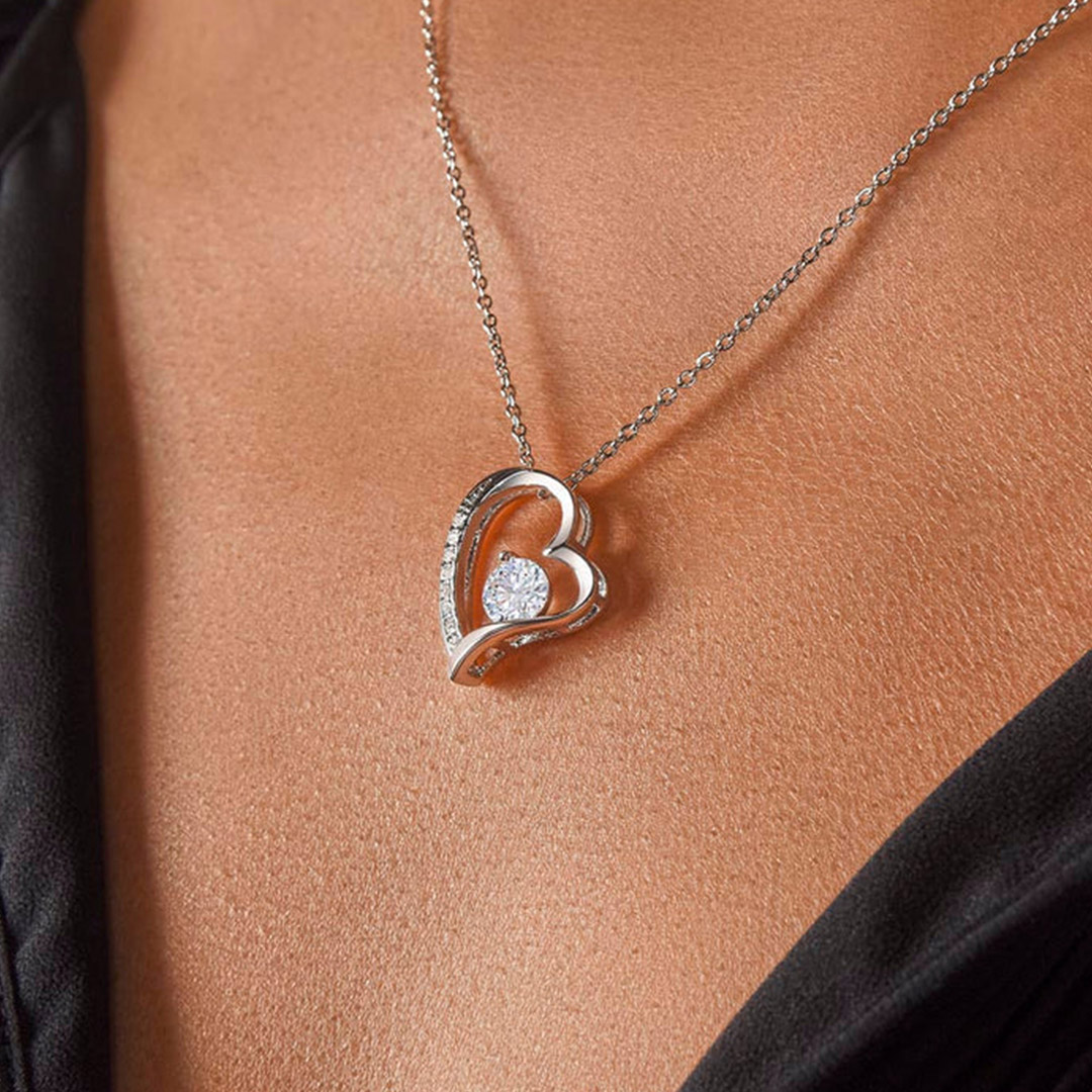 For Wife - Love From Husband Diamond Heart Necklace