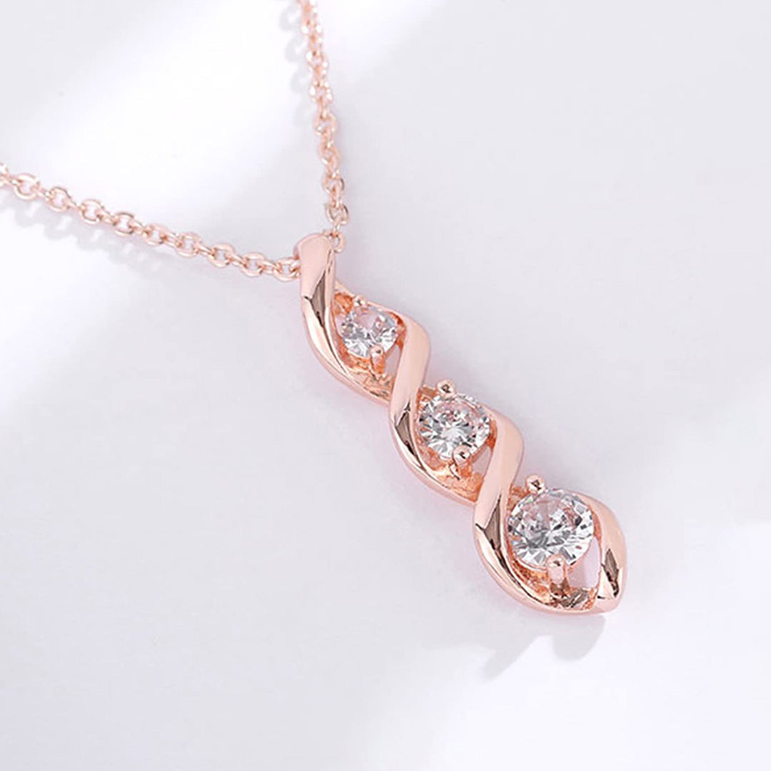 For Mother - S925 Thanks for Sharing Your DNA Three Diamond Spiral Necklace