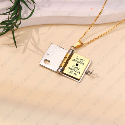 For Daughter - I'll Be Here Always & Forever Book Necklace