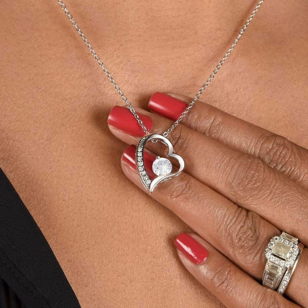 For Love - I Love You Always & Forever Diamond Heart Necklace