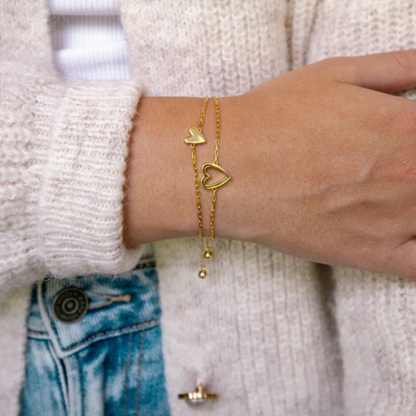 Mother And Daughter Heart Beat Bracelet