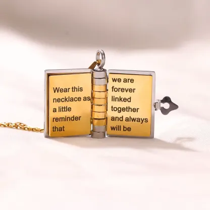 For Unbiological Daughter - Love You Always & Forever Book Necklace