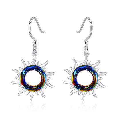 S925 Crystal Sun Earrings