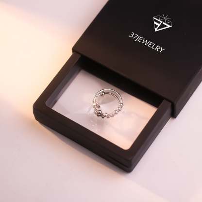 For Daughter - S925 Your Anxiety is Lying to You Circle Beads Fidget Ring