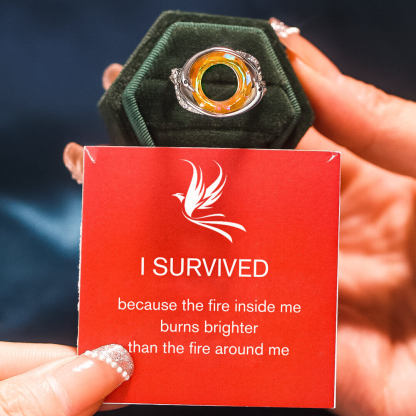 For Self - S925 The Fire inside Me Burns Brighter Phoenix Adjustable Ring