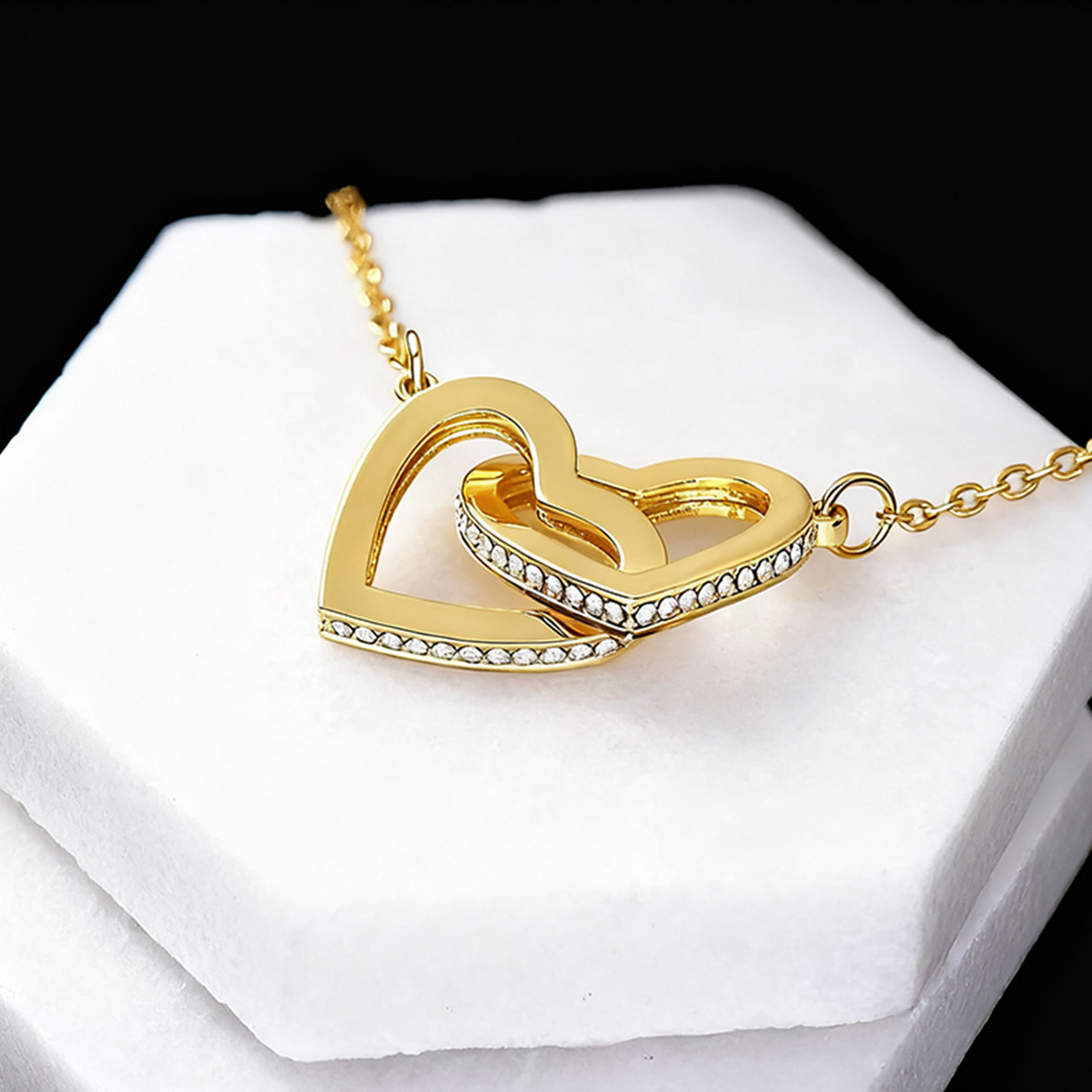 For Granddaughter - Love Made You My Granddaughter Heart-to-Heart Necklace