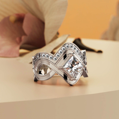 For Daughter - S925 Pick Yourself Up Wave Diamond Stackable Ring