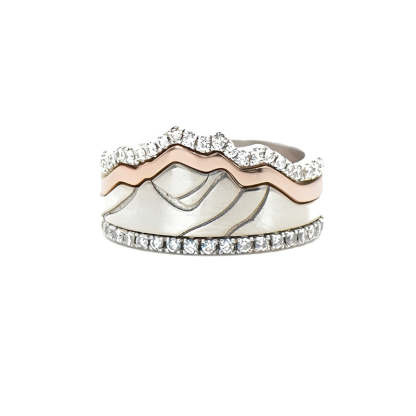 S925 Keep Climbing Mountain Ring