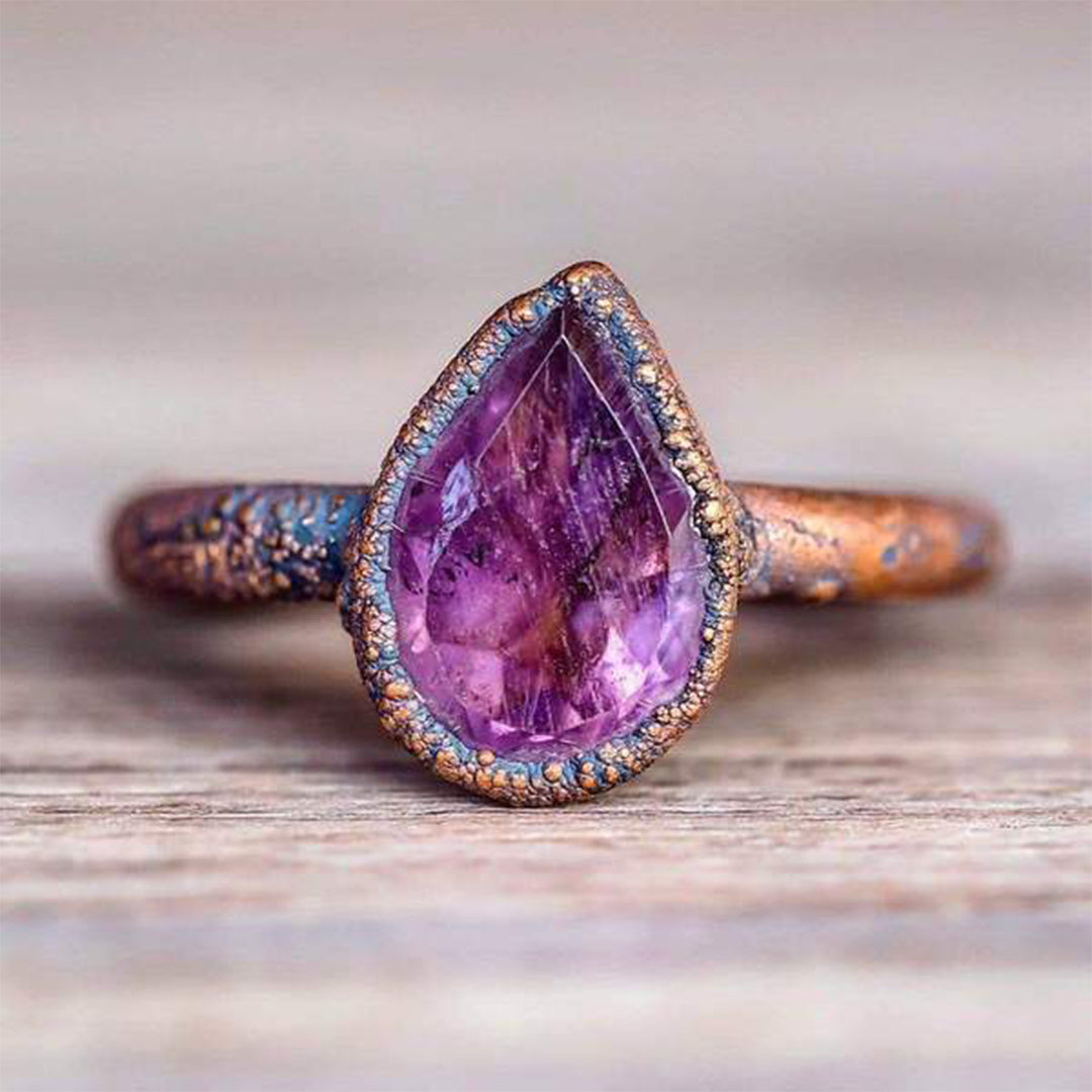 Teardrop Amethyst Ring