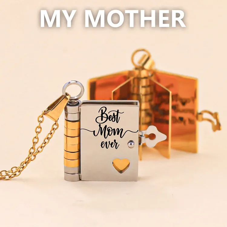 For Mom - With All My Heart Book Necklace
