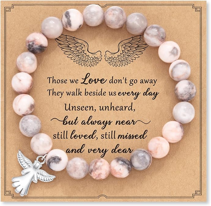 For Memorial - Angel Wing Beaded Bracelet