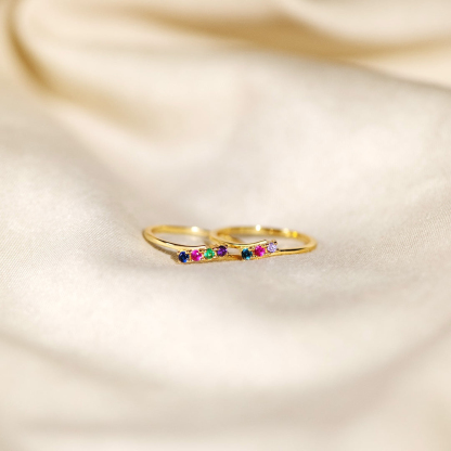 For Mother - Golden Route Birthstone Custom Ring