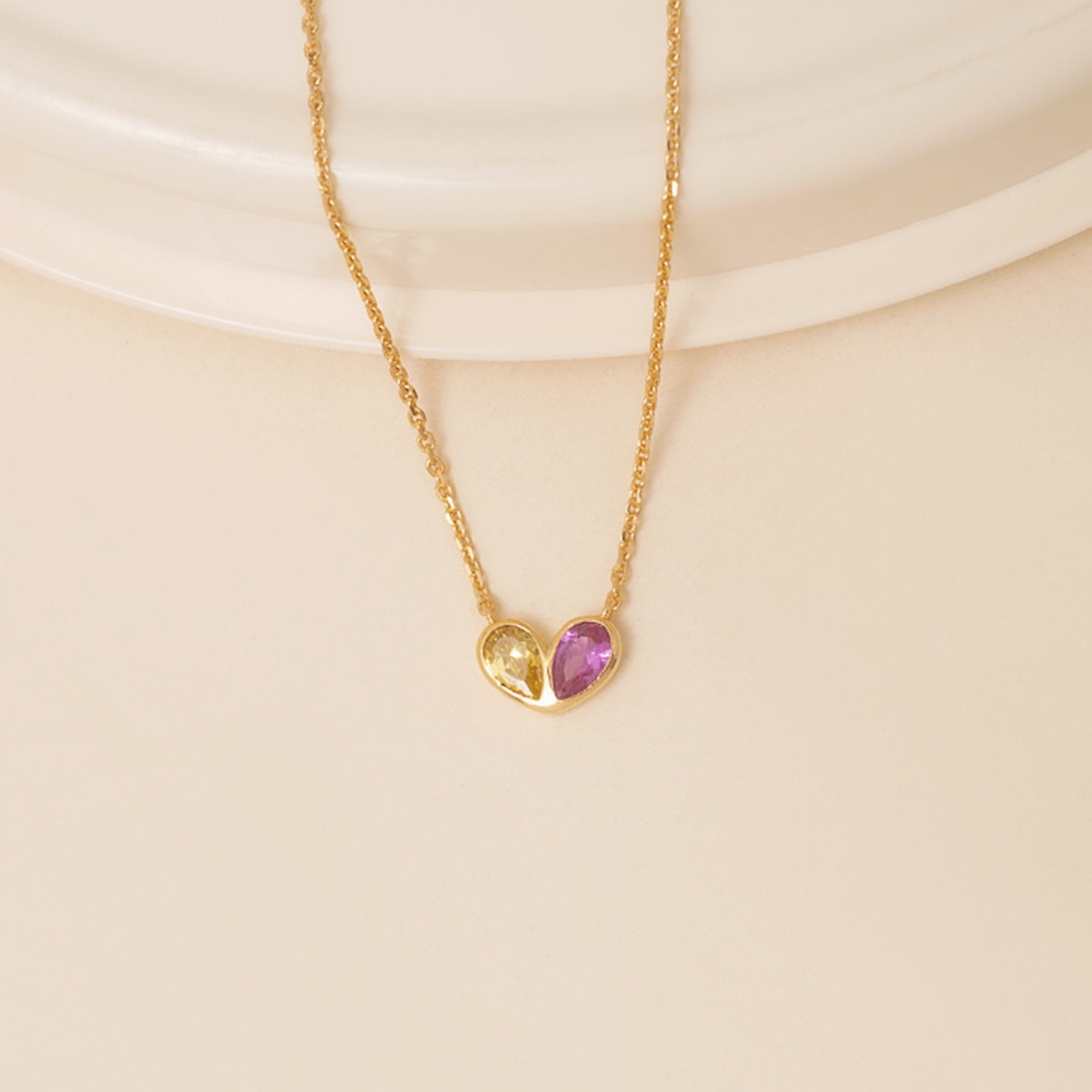 Mother And Daughter Forever Linked Together Custom Heart Birthstones Necklace