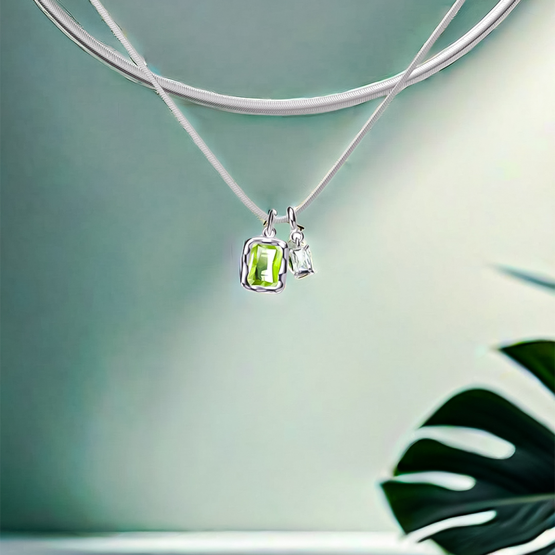 Mother And Daughter Forever Linked Together Custom Birthstones Layer Necklace