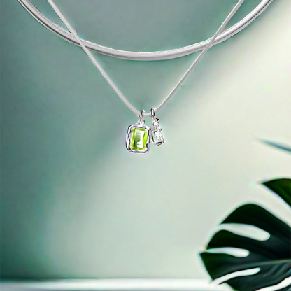Mother And Daughter Forever Linked Together Custom Birthstones Layer Necklace