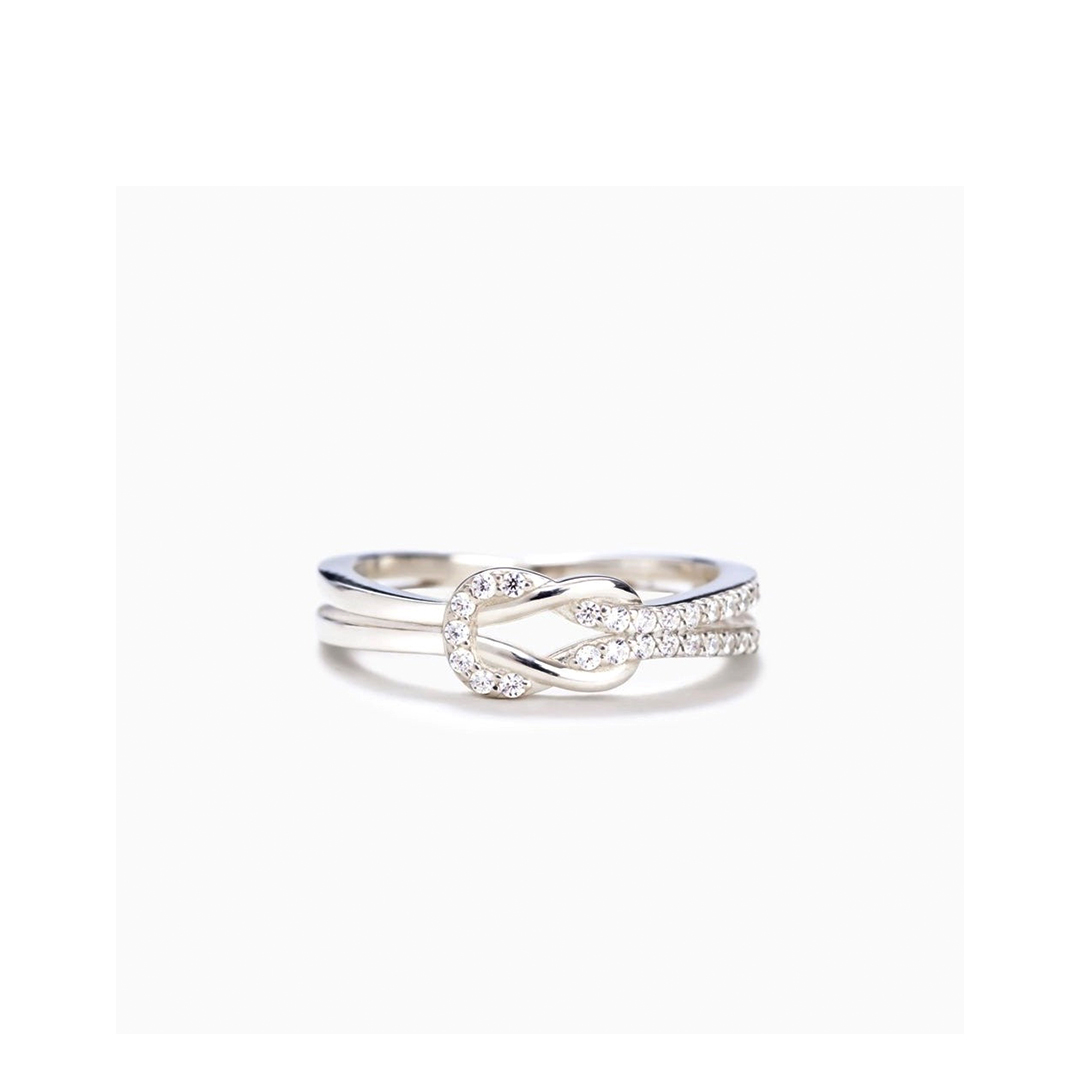 For Daughter - S925 Mother & Daughter Forever Linked Together Knot Ring