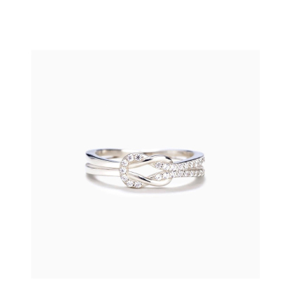 For Daughter - S925 Mother & Daughter Forever Linked Together Knot Ring
