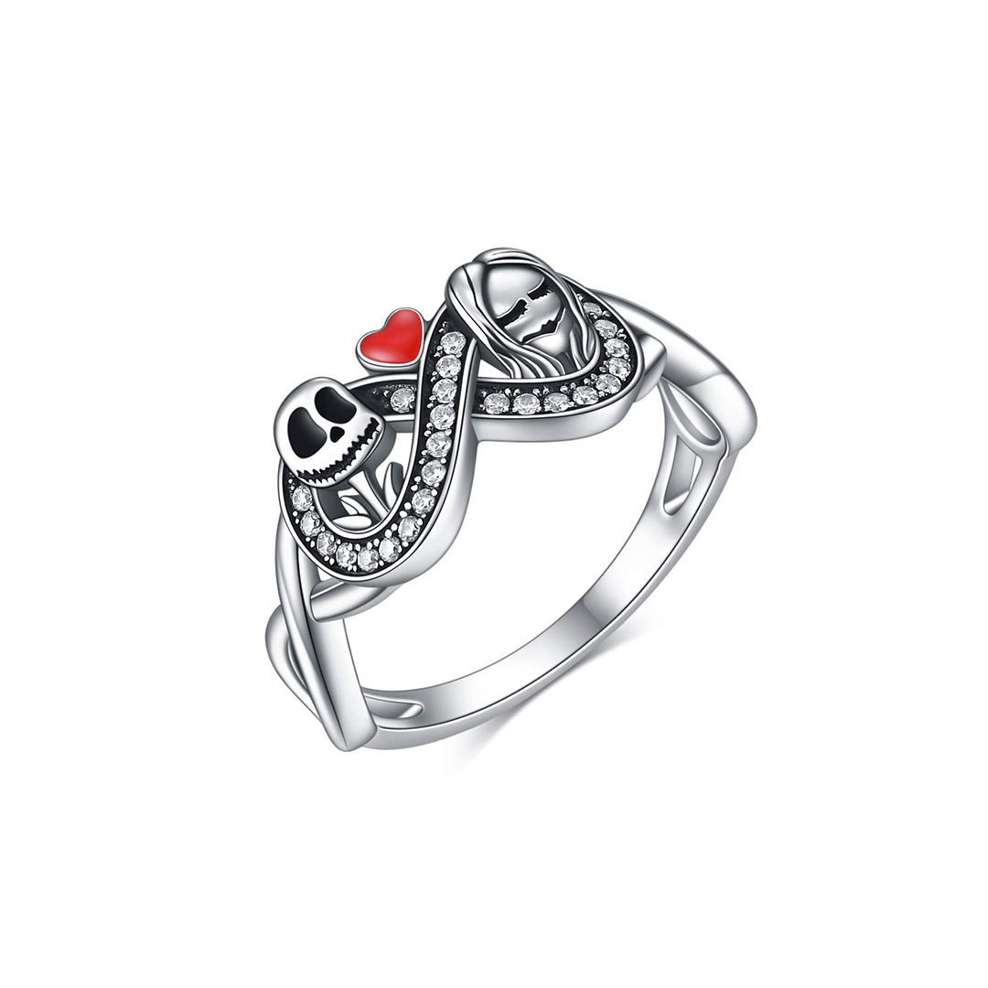 For Love - S925 I Love You Forever And Always Nightmare Jack And Sally Infinite Skeleton Ring