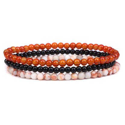 Depression & Energy Uplifting Onyx Obsidian Bracelet Set