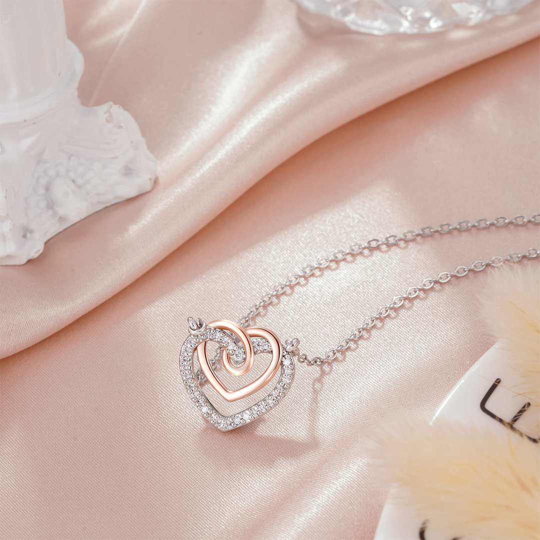 For Daughter - S925 Mother & Daughter Forever Linked Together Necklace