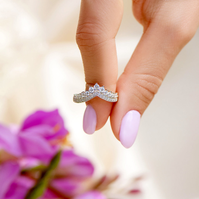 For Daughter - S925 You Are The Queen Of Your Own Destiny HerringboneCrown Ring