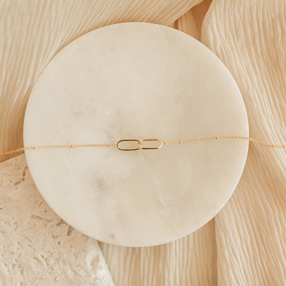 S925 Mother & Daughter Forever Linked Together Thin Hoop Necklace