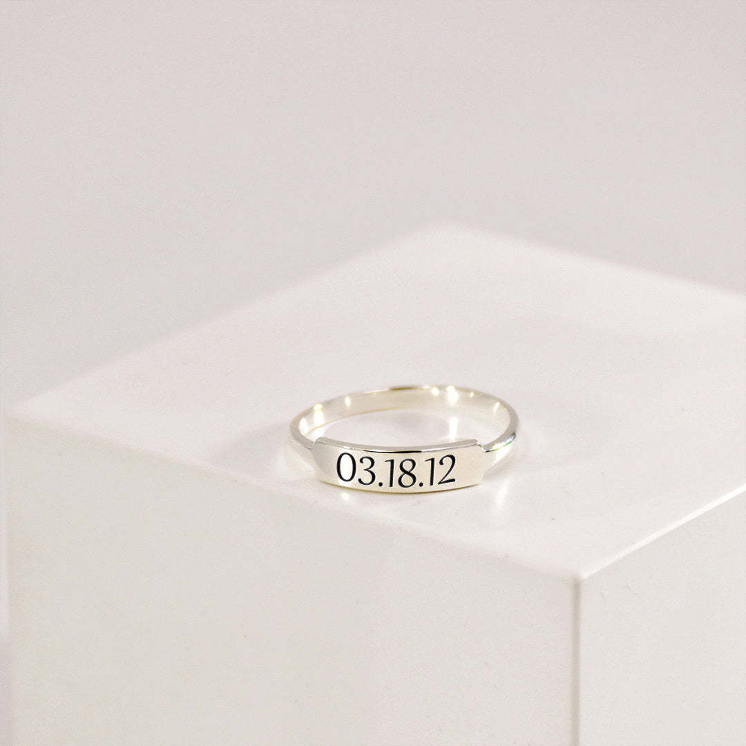 Custom Delicate Dainty Bar Ring