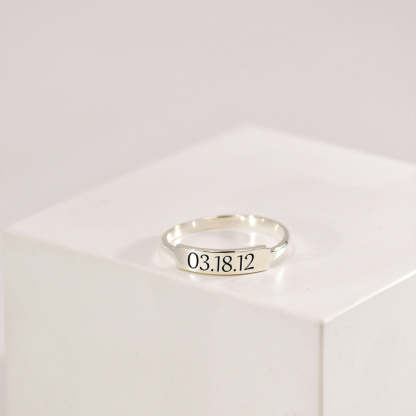 Custom Delicate Dainty Bar Ring