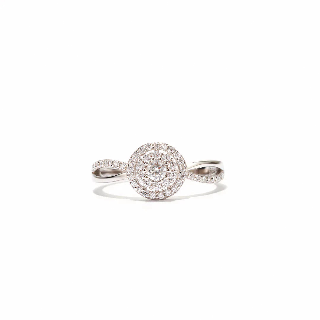 S925 Matching Mother Daughter Round Diamond Infinity Ring