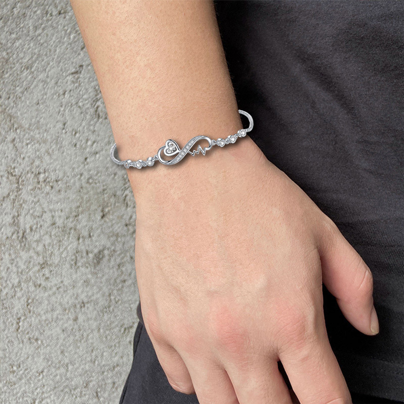 For Granddaughter - S925 𝐈 𝐀𝐌 𝐒𝐎 𝐏𝐑𝐎𝐔𝐃 𝐎𝐅 𝐘𝐎𝐔 Infinite Heartbeat Bracelet