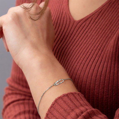 For Daughter - Mother and Daughter  Forever Linked Together Circular Bracelet