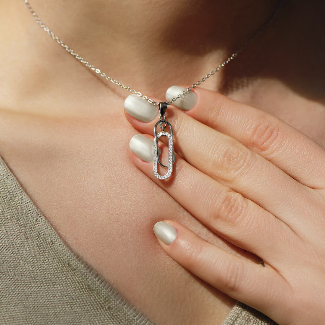 S925 Mother and Daughter Forever Linked Together Circle necklace