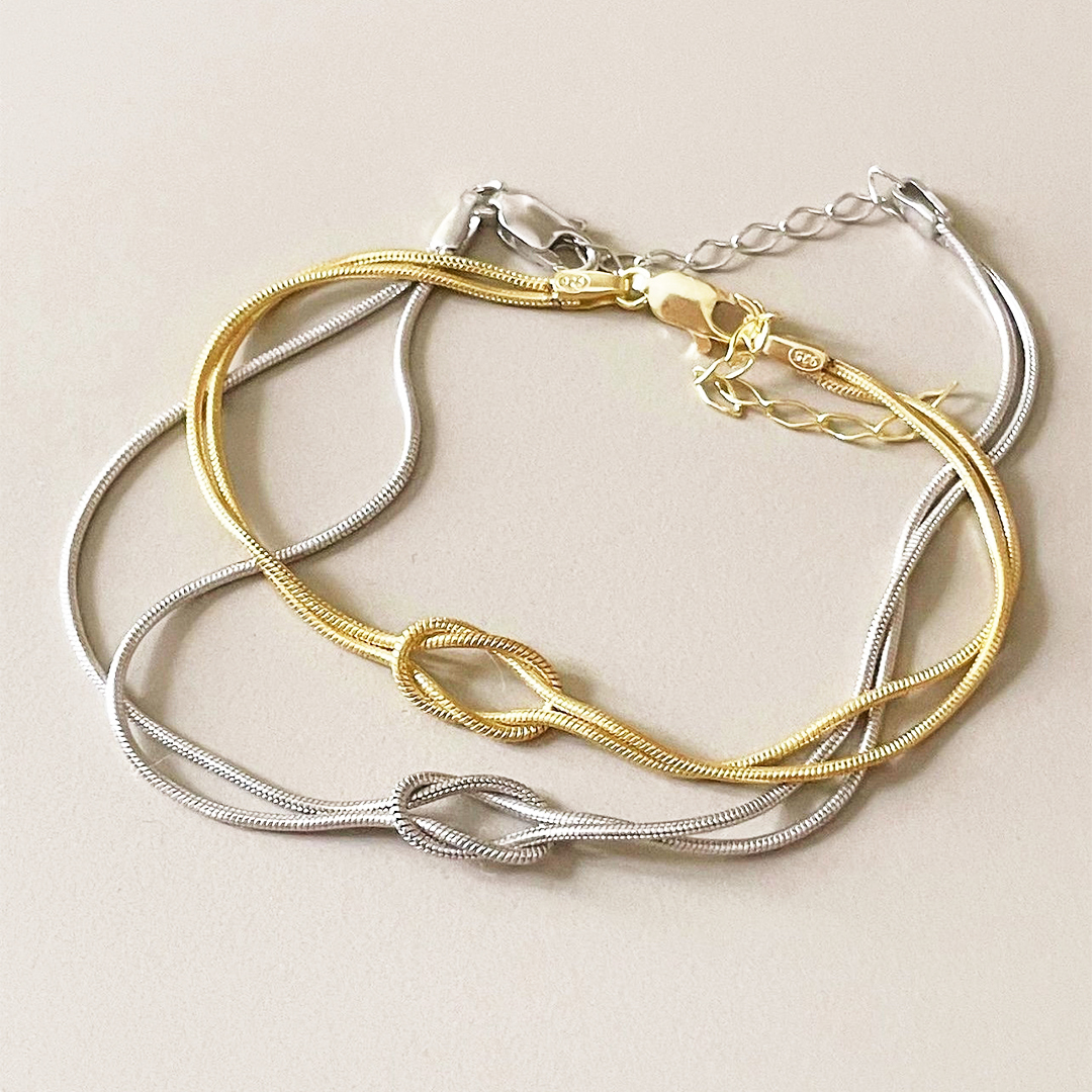S925 Grandmother & Granddaughter Forever Lnked Together Infinity Knot Bracelet