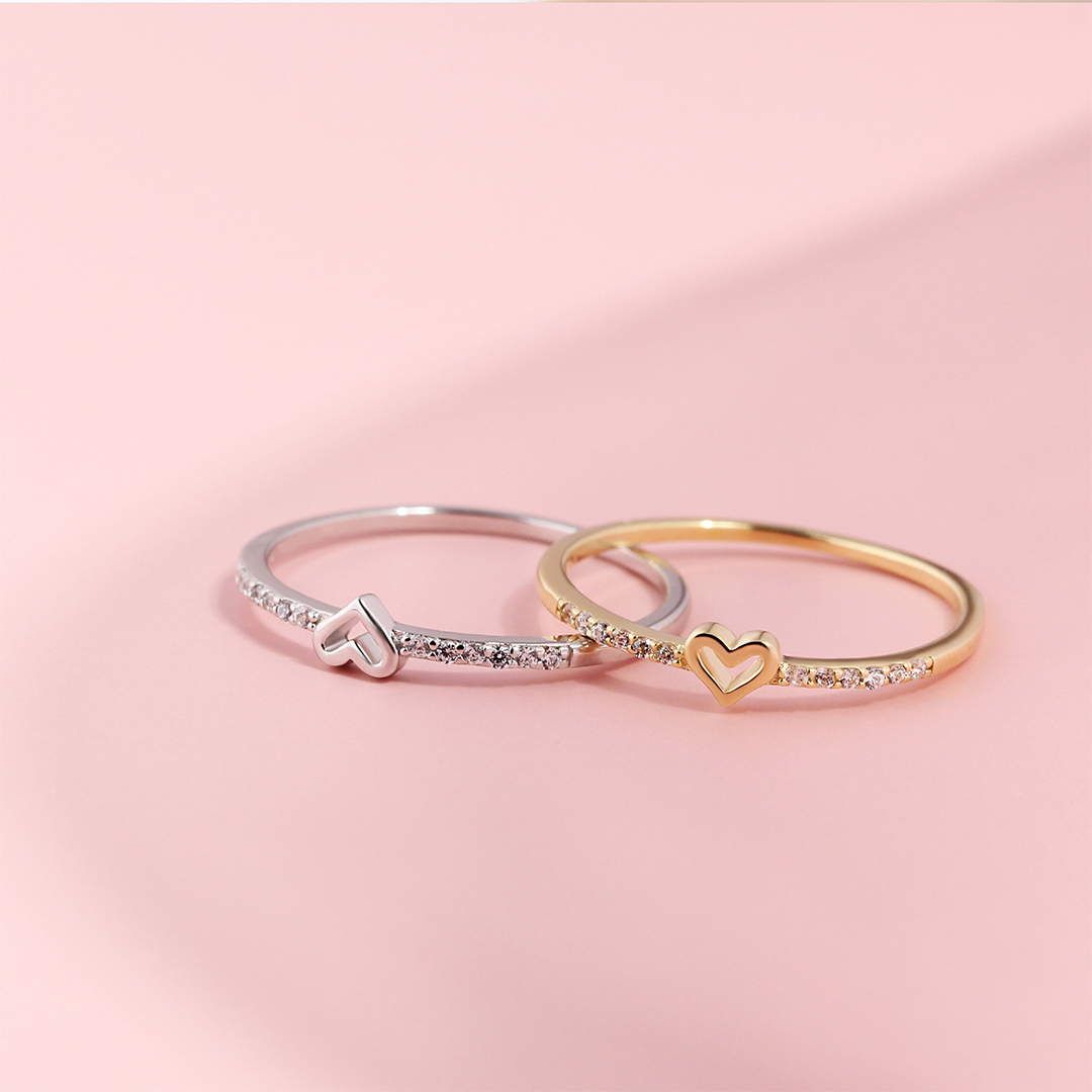 For Daughter - S925 You Are Always In Mine Simple Hollow Heart Ring