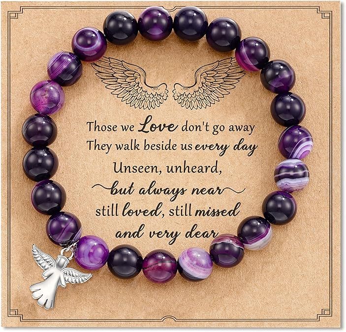 For Memorial - Angel Wing Beaded Bracelet