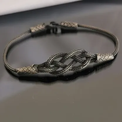 For Son/ Grandson - Mother/ Grandmother And Son/ Grandson Forever Linked Together Celtic Knot Braided Bracelet