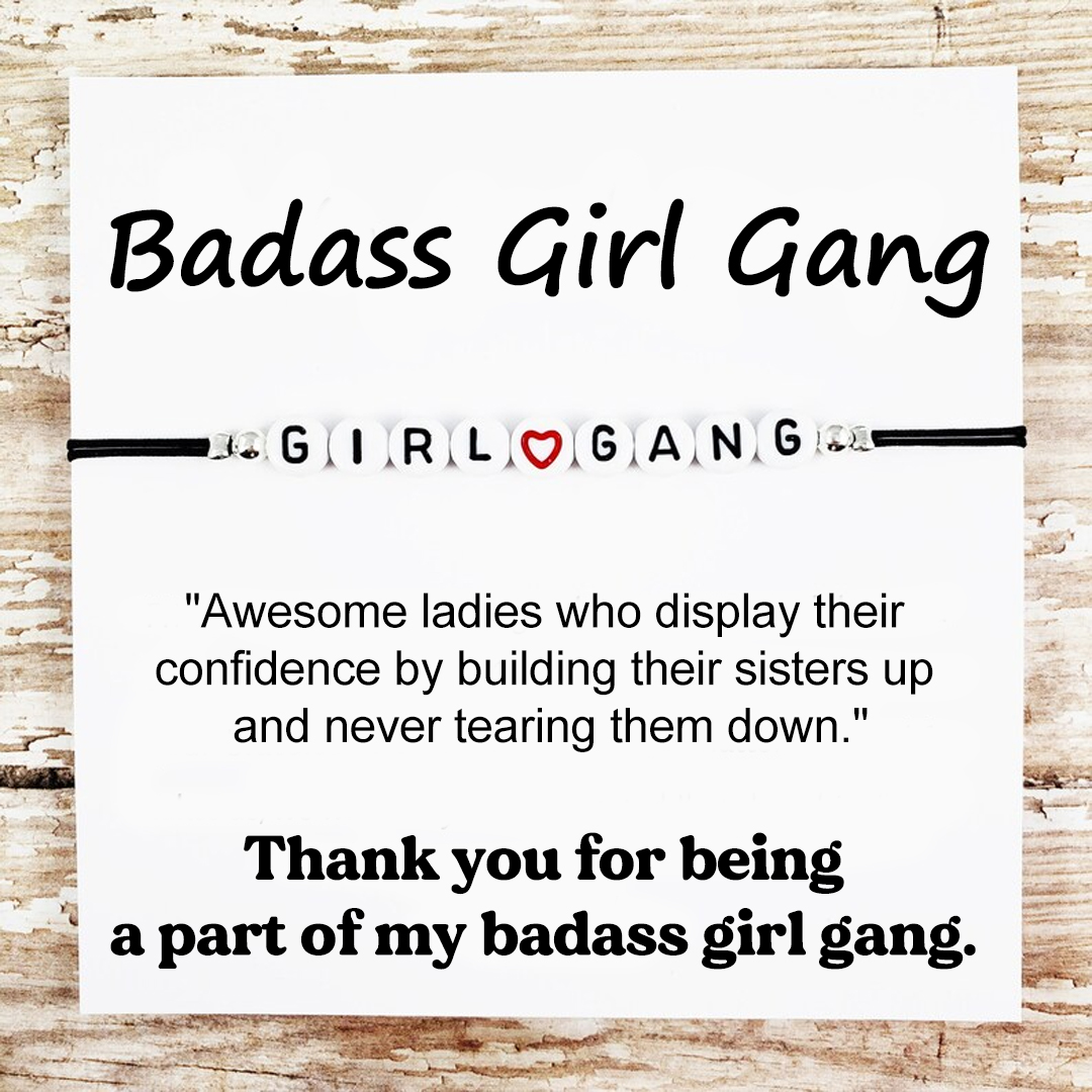 For Friends - Badass Girl Gang Beaded Card Bracelet