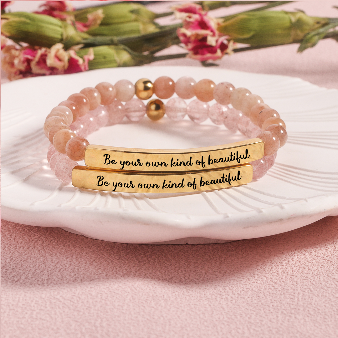 For friend- Be Yourself Bead Engraving Bracelet